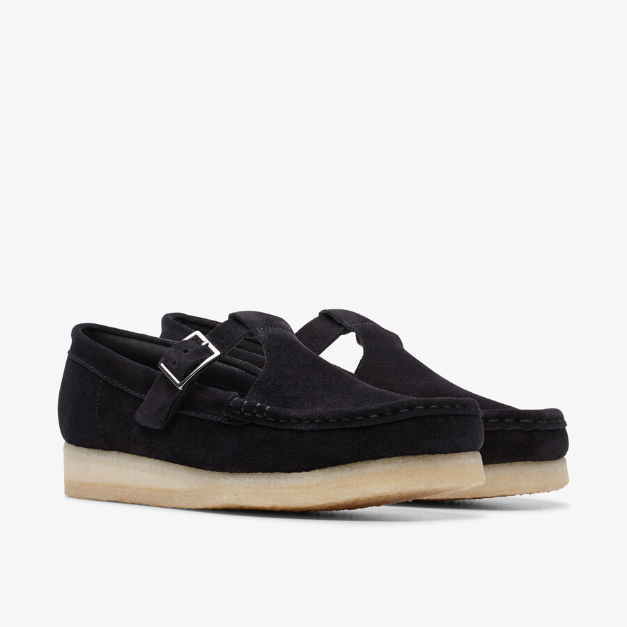wallabee t-bar - zwart suède